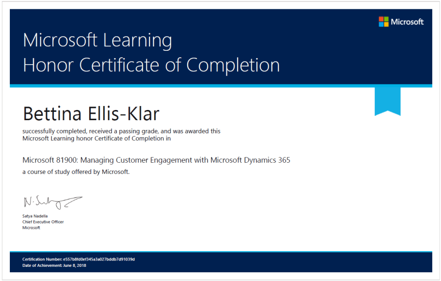 Microsoft 81900 Certificate _ Microsoft Learning
